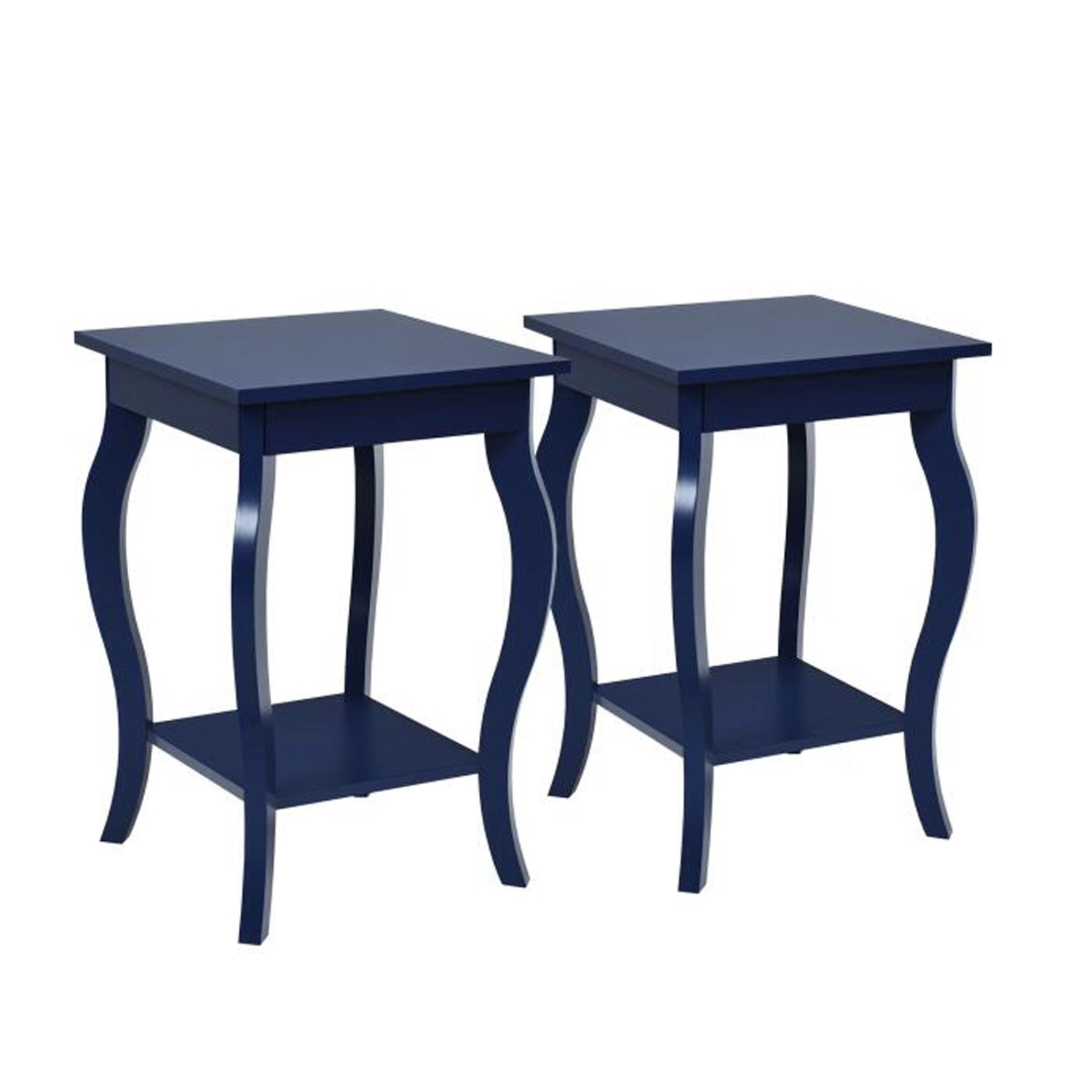 Costway 2er Set Nachttisch mit Ablage Sofatisch 40 x 40 x 60 cm Blau Costway 2er Set Nachttisch mit Ablage Sofatisch 40 x 40 x 60 cm Blau von COSTWAY