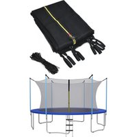 Costway - 305cm Trampolin Sicherheitsnetz für Gartentrampoline, Ersatznetz innenliegend mit Reissverschluss und Schnallen, 6 Stangen, Netzhoehe 180 cm von COSTWAY