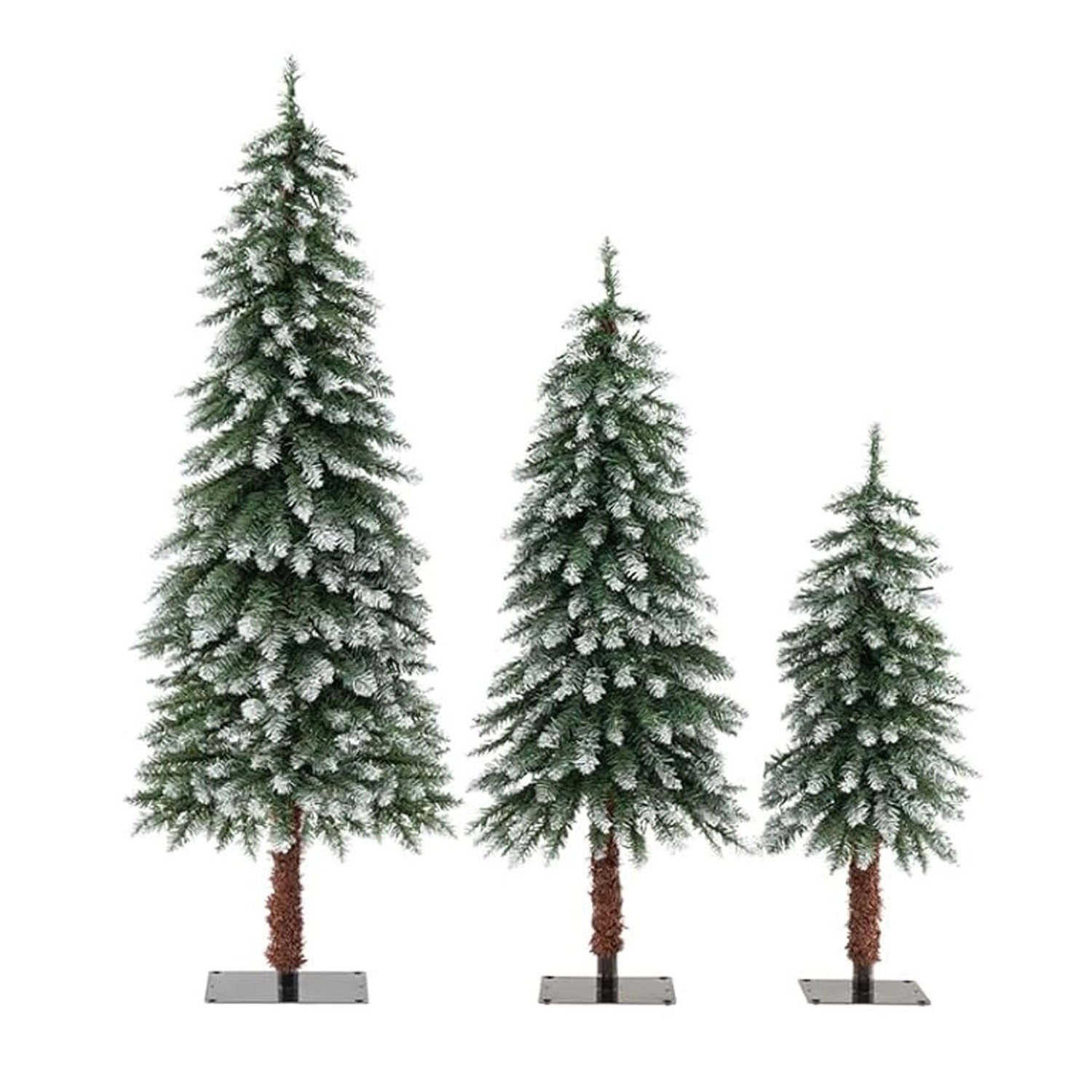 Costway 3er Weihnachtsbaum Künstlich 90&120&150cm & Led-Lichtern Grün von COSTWAY