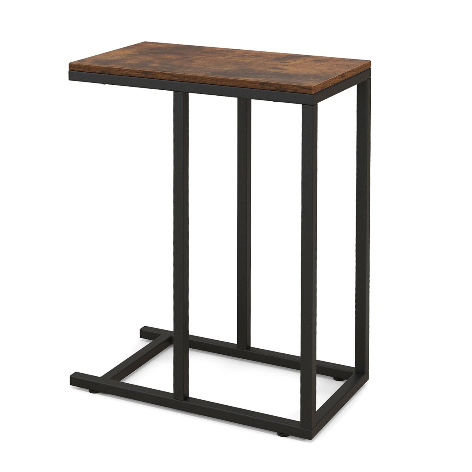 Costway Beistelltisch C-Form Sofatisch mit Metallgestell Braun Costway Beistelltisch C-Form Sofatisch mit Metallgestell Braun von COSTWAY