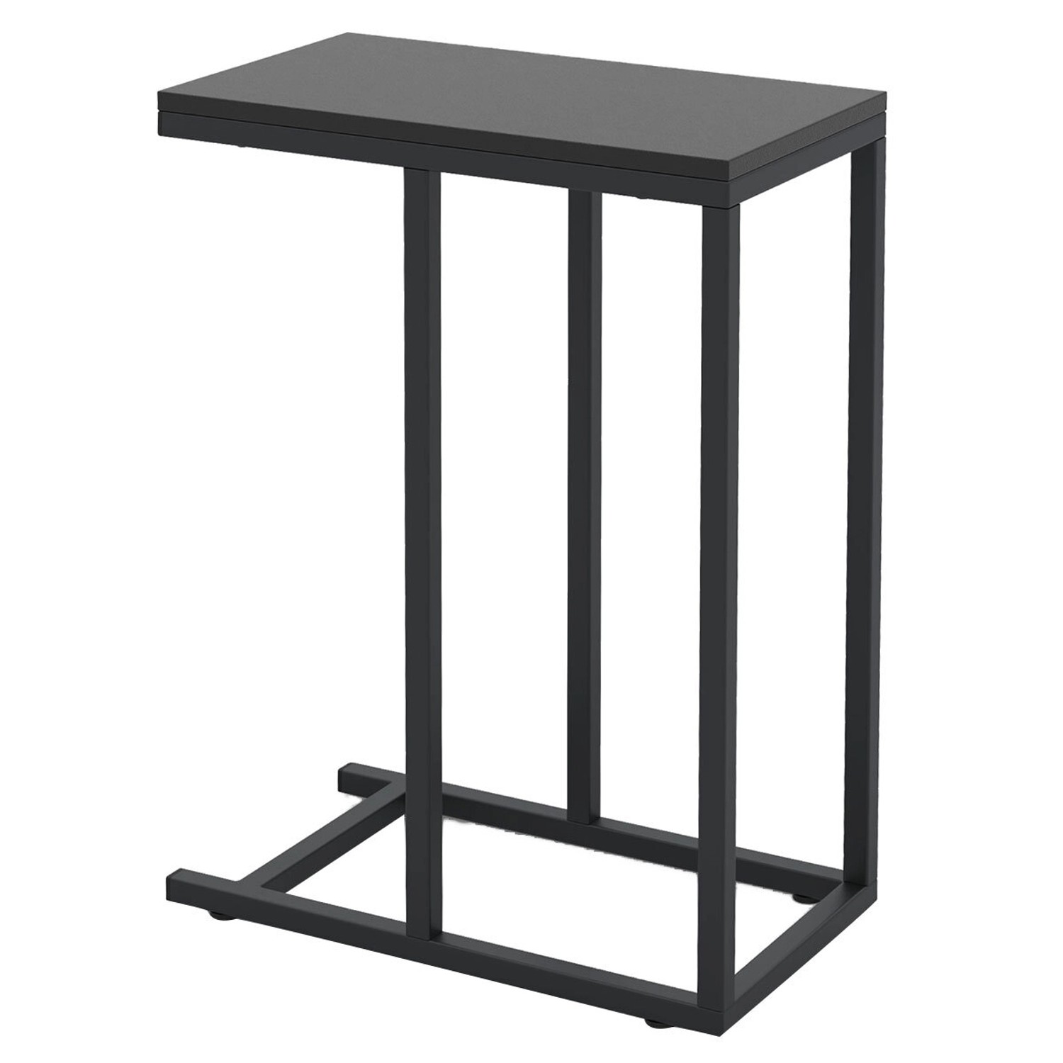 Costway Beistelltisch C-Form Sofatisch mit Metallgestell Schwarz von COSTWAY