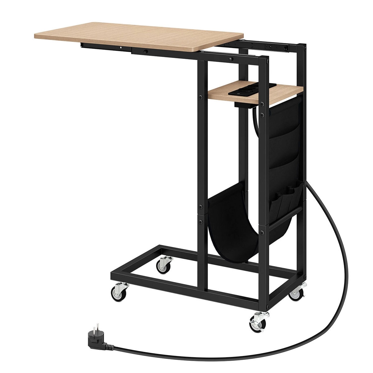 Costway Beistelltisch C-förmig mit Ladestation Sofatisch Grau Costway Beistelltisch C-förmig mit Ladestation Sofatisch Grau von COSTWAY