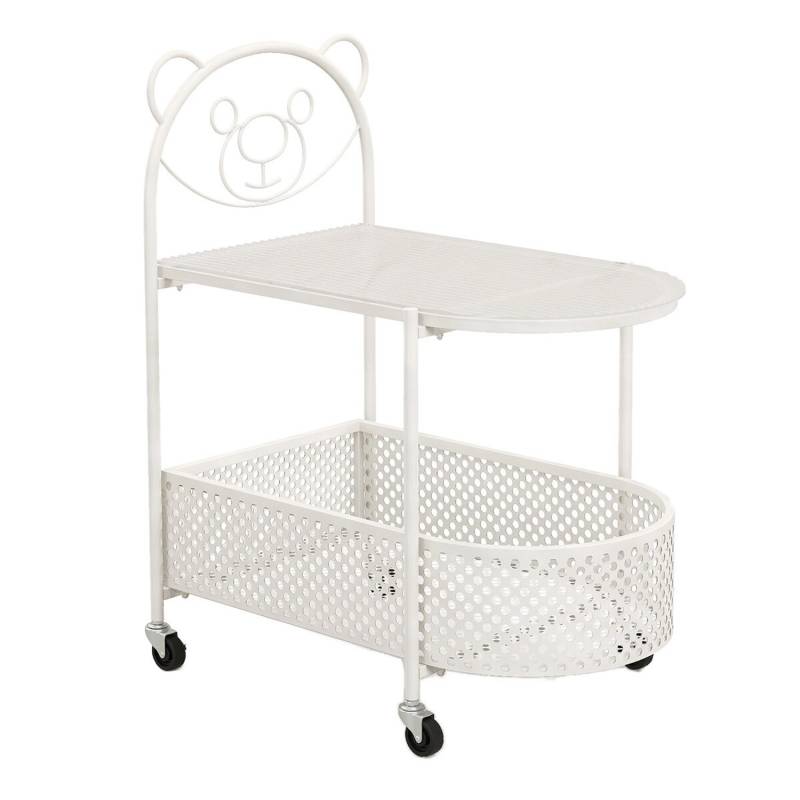 Costway Beistelltisch Glas mit Rollen 2-Stufiger Glastisch Modern Weiß Costway Beistelltisch Glas mit Rollen 2-Stufiger Glastisch Modern Weiß von COSTWAY