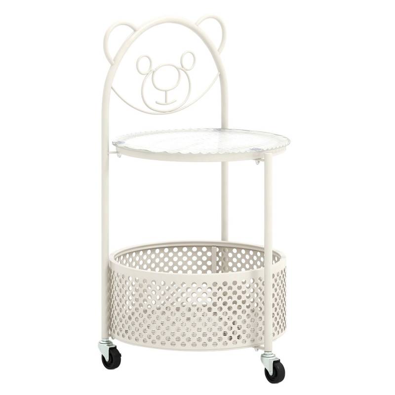 Costway Beistelltisch Glas mit Rollen 2-Stufiger Glastisch Rund Weiß Costway Beistelltisch Glas mit Rollen 2-Stufiger Glastisch Rund Weiß von COSTWAY