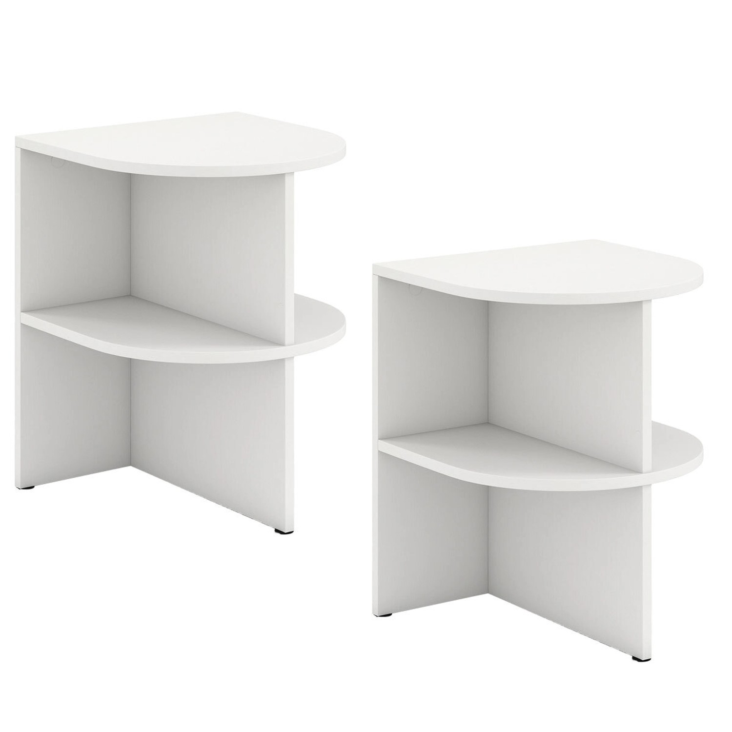 Costway Beistelltisch Halbrund 2er Set Nachttisch Sofatisch Weiß Costway Beistelltisch Halbrund 2er Set Nachttisch Sofatisch Weiß von COSTWAY