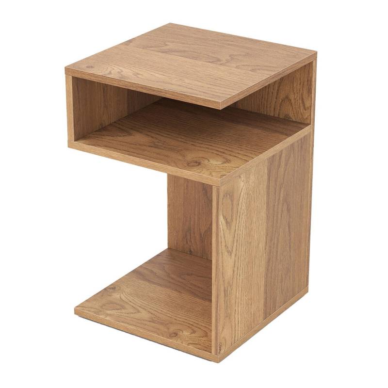 Costway Beistelltisch Holz 3 Ebenen Sofatisch Nachttisch Modern Natur von COSTWAY
