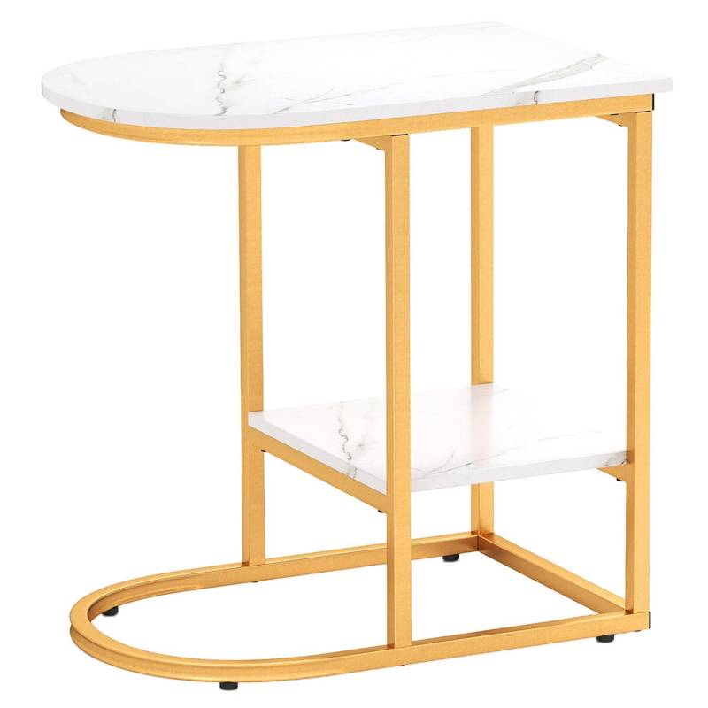 Costway Beistelltisch Marmor Optik 2-Stöckiger Sofatisch Couchtisch Costway Beistelltisch Marmor Optik 2-Stöckiger Sofatisch Couchtisch von COSTWAY