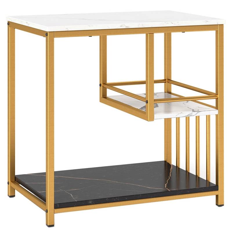 Costway Beistelltisch Marmor Optik 3-Stufiger Nachttisch Sofatisch Costway Beistelltisch Marmor Optik 3-Stufiger Nachttisch Sofatisch von COSTWAY