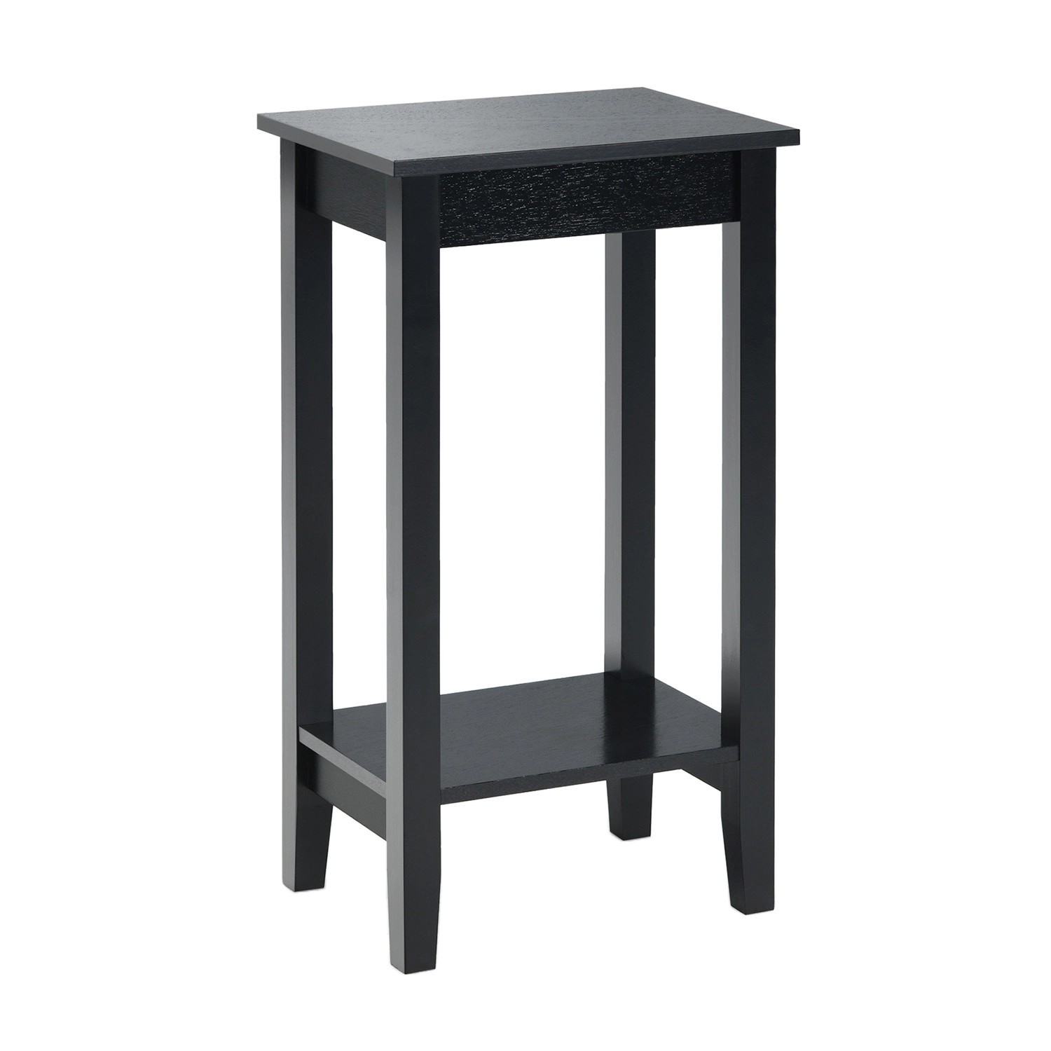 Costway Beistelltisch mit Regal 2-Stöckiger & 4 Massivholzbeinen Black Costway Beistelltisch mit Regal 2-Stöckiger & 4 Massivholzbeinen Black von COSTWAY