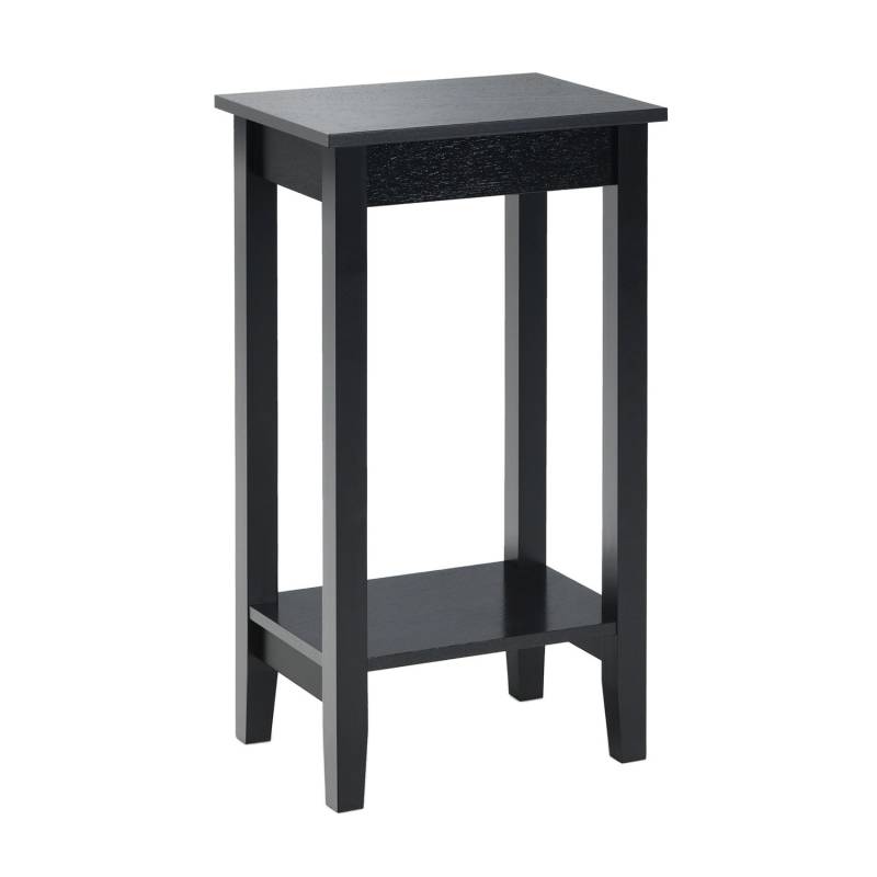 Costway Beistelltisch mit Regal 2-Stöckiger & 4 Massivholzbeinen Black Costway Beistelltisch mit Regal 2-Stöckiger & 4 Massivholzbeinen Black von COSTWAY