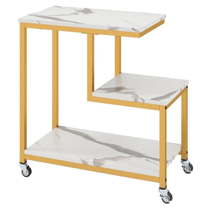 Costway Beistelltisch mit Rollen 3-Stöckiger Sofatisch Kaffeetisch Costway Beistelltisch mit Rollen 3-Stöckiger Sofatisch Kaffeetisch von COSTWAY