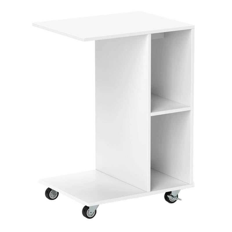 Costway Beistelltisch mit Rollen Sofatisch C-Form Nachttisch Weiß Costway Beistelltisch mit Rollen Sofatisch C-Form Nachttisch Weiß von COSTWAY