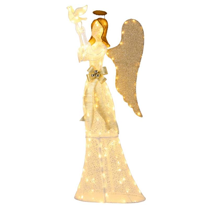 Costway Beleuchteter Weihnachtsengel Groß mit Taube & Flügeln 165 cm Costway Beleuchteter Weihnachtsengel Groß mit Taube & Flügeln 165 cm von COSTWAY