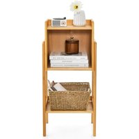 Bücherregal, Bambus Standregal mit 3 Ebenen, Regal stehend, A-förmiger Rahmen, Kinderregal für kleine Räume, Schlafzimmer, Wohnzimmer - Costway von COSTWAY