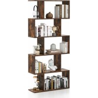 Bücherregal, Regal mit 5 Ebenen, Standregal aus Holz, Büroregal, Aufbewahrungsregal, Raumteiler Regal für Wohnzimmer, Schlafzimmer, Büro, 70 x 23,5 x von COSTWAY