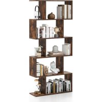 Costway - Bücherregal, Regal mit 5 Ebenen, Standregal aus Holz, Büroregal, Aufbewahrungsregal, Raumteiler Regal für Wohnzimmer, Schlafzimmer, Büro, von COSTWAY