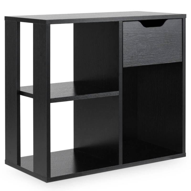 Costway Bücherregal Holz 60 x 30 x 53 cm Schwarz Costway Bücherregal Holz 60 x 30 x 53 cm Schwarz von COSTWAY
