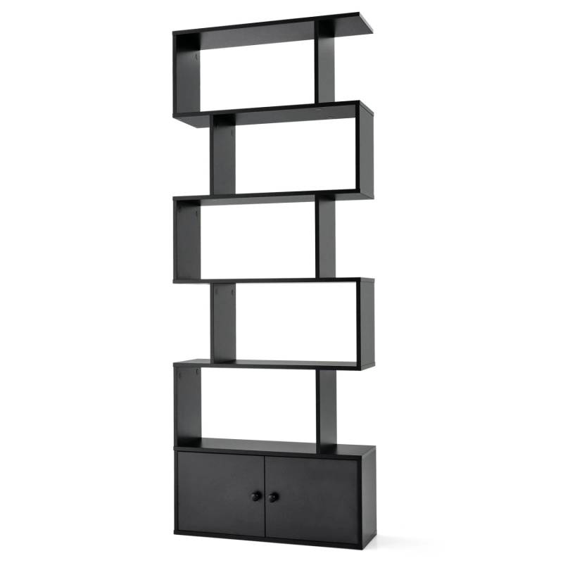 Costway Bücherregal mit Türen Standregal 183 x 70 x 23 cm Schwarz Costway Bücherregal mit Türen Standregal 183 x 70 x 23 cm Schwarz von COSTWAY
