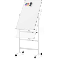 Costway - Doppelseitiges mobiles Whiteboard, 60 x 90 cm, höhenverstellbares magnetisches Whiteboard mit Rollen, Ständer und Stiftablage, inkl. von COSTWAY