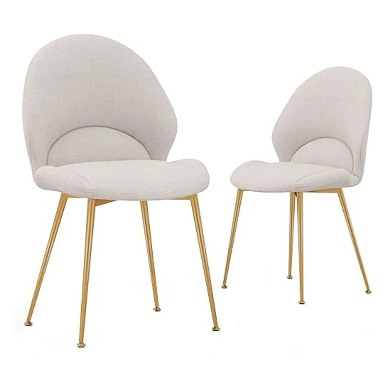 Costway Esszimmerstühle 2er Set mit Gebogener Rückenlehne Hellgrau von COSTWAY