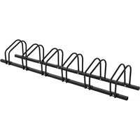 Costway - Fahrradstaender Standparker Bodenstaender Aufstellstaender mit 6 Fahrrad Stellplaetze, Mehrfachstaender Stahl für Garage und Garten Schwarz von COSTWAY