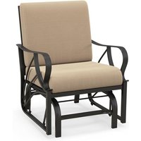 Costway - Gartenstuhl mit Schaukelfunktion, Schaukelstuhl mit weich gepolstertem Kissen, Metallrahmen, Terrassenstuhl für Garten, Balkon, Terrasse Costway - Gartenstuhl mit Schaukelfunktion, Schaukelstuhl mit weich gepolstertem Kissen, Metallrahmen, Terrassenstuhl für Garten, Balkon, Terrasse von COSTWAY
