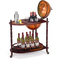 Globusbar Minibar Weltkugel Weinregal Flaschenregal Globus Bar Hausbar mit Tischplatte und Rollen - Costway von COSTWAY