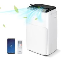 Heizkörper 5in1 mobile Klimaanlage leise, 14000BTU Klimagerät mit Abluftschlauch Entfeuchter, tragbar 45m², 56db, 16℃-32℃, Fernbedienung, app von COSTWAY