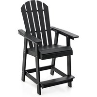 Hoher Adirondack Stuhl mit Fußstütze, wetterfester Barhocker aus hdpe, Balkonstuhl mit Armlehne, Outdoor Adirondack Chair für Garten, Terrasse von COSTWAY