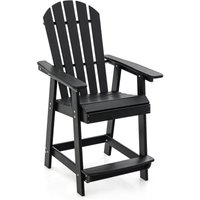 Hoher Adirondack Stuhl mit Fußstütze, wetterfester Barhocker aus hdpe, Balkonstuhl mit Armlehne, Outdoor Adirondack Chair für Garten, Terrasse Hoher Adirondack Stuhl mit Fußstütze, wetterfester Barhocker aus hdpe, Balkonstuhl mit Armlehne, Outdoor Adirondack Chair für Garten, Terrasse von COSTWAY