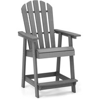 Costway - Hoher Adirondack Stuhl mit Fußstütze, wetterfester Barhocker aus hdpe, Balkonstuhl mit Armlehne, Outdoor Adirondack Chair für Garten, von COSTWAY