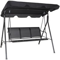 Costway Hollywoodschaukel 3-Sitzer mit Sonnendach Gartenschaukel Schaukelbank Gartenliege Schwarz von COSTWAY