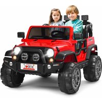 Kinder Elektroauto 2 Sitzer mit 2,4G-Fernbedienung, 3 Gang 12V Kinderauto mit MP3, Musik, Hupe und Scheinwerfer, Jeep Auto 2,5-4 km/h, für Kinder ab von COSTWAY