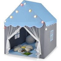 Kinderspielhaus mit Sternenlichter, Prinzessin Prinzess Kinderzelt mit Fenster & Matte, Spielzelt mit doppeltem Vorhang, Kinderspielzelt, von COSTWAY