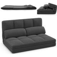 Costway - Klappbares Bodensofa, 3 in 1 Schlafsofa mit Schlaffunktion und Verstellbarer Rückenlehne, Sofabett mit 2 Kissen, Klappsofa für Wohnzimmer von COSTWAY