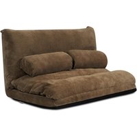 Costway - Klappbares Bodensofa, 3 in 1 Schlafsofa mit Schlaffunktion und Verstellbarer Rückenlehne, Sofabett mit 2 Lendenkissen, Klappsofa für von COSTWAY