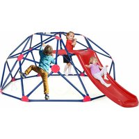 Costway - Kletterkuppel mit Rutsche, Klettergerüst in Kuppelform mit Stoffplattform, 180 kg Belastbarkeit, Outdoor & Indoor Spielplatz für 3-10 von COSTWAY