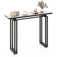 Costway - Konsolentisch Mamor Optik, Beistelltisch schmal mit Metallrahmen, Kippsicherung & verstellbaren Fußpolstern, Flurtisch Eingangstisch modern Costway - Konsolentisch Mamor Optik, Beistelltisch schmal mit Metallrahmen, Kippsicherung & verstellbaren Fußpolstern, Flurtisch Eingangstisch modern von COSTWAY