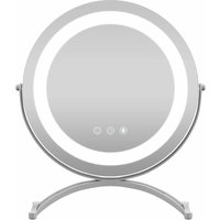 Costway - Kosmetikspiegel mit Beleuchtung, Schminkspiegel mit Touchschalter und Speicherfunktion, dimmbar, 360° schwenkbar, Tischspiegel für von COSTWAY