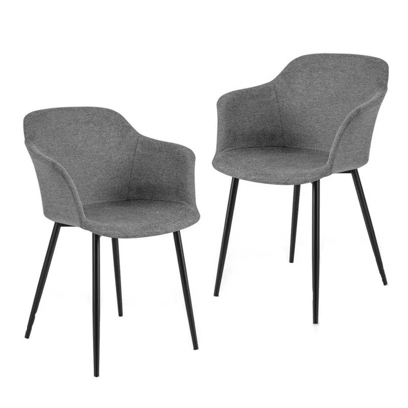 Costway Küchenstühle 2er Set mit Ergonomischer Rückenlehne Küche Grau Costway Küchenstühle 2er Set mit Ergonomischer Rückenlehne Küche Grau von COSTWAY