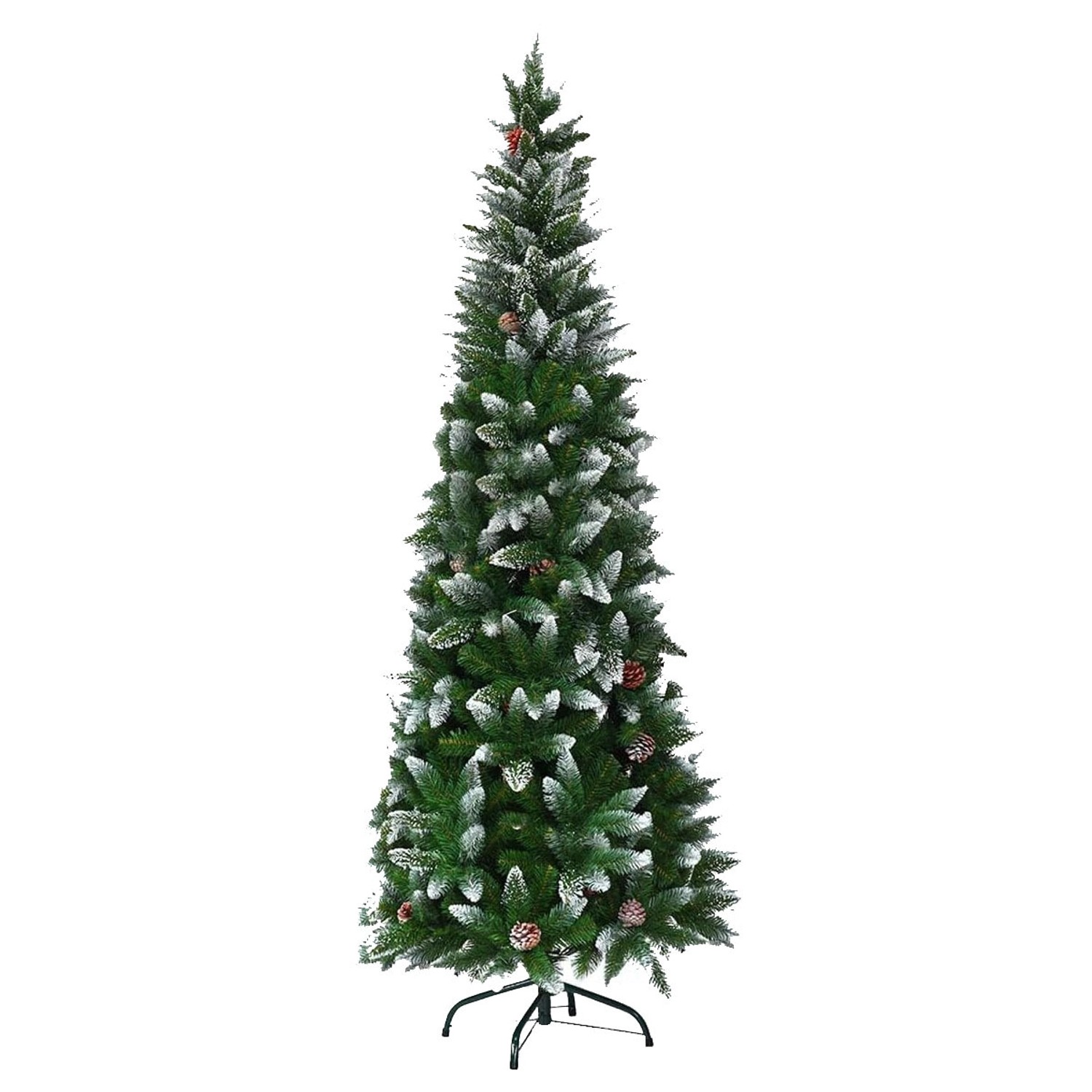 Costway Künstlicher Bleistift Weihnachtsbaum mit Kiefernzapfen 220cm von COSTWAY