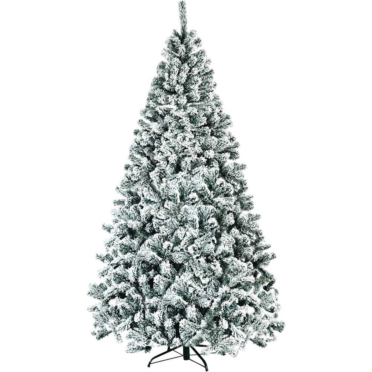 Costway Künstlicher Weihnachtsbaum 225cm mit Schnee & Metallständer von COSTWAY