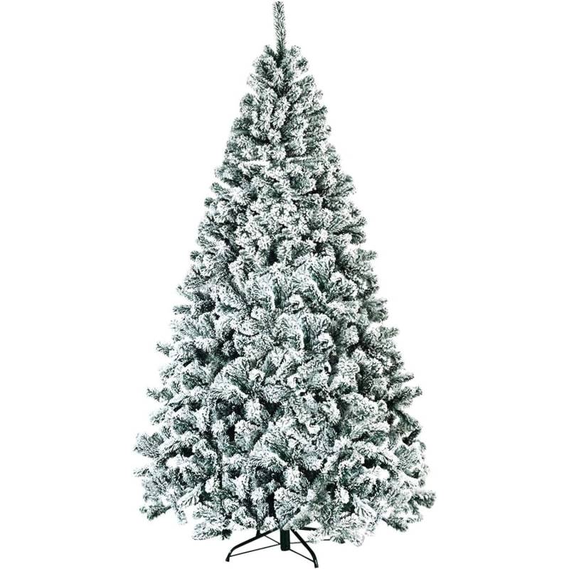 Costway Künstlicher Weihnachtsbaum 225cm mit Schnee & Metallständer von COSTWAY