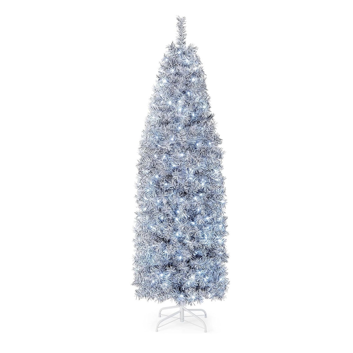 Costway Künstlicher Weihnachtsbaum Bleistift 180cm Weiß von COSTWAY