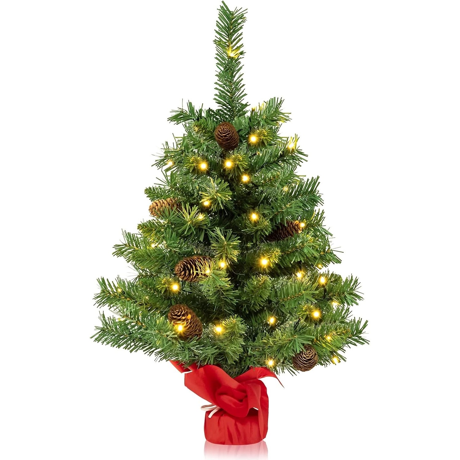 Costway Künstlicher Weihnachtsbaum mit Beleuchtung 64 cm von COSTWAY