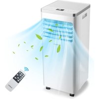 Mobile Klimageraet 4in1 7000BTU Klimaanlage Abluftschlauch, Entfeuchter tragbar 25㎡ 54 db Fernbedienung [Energieklasse a] Weiss - Costway von COSTWAY