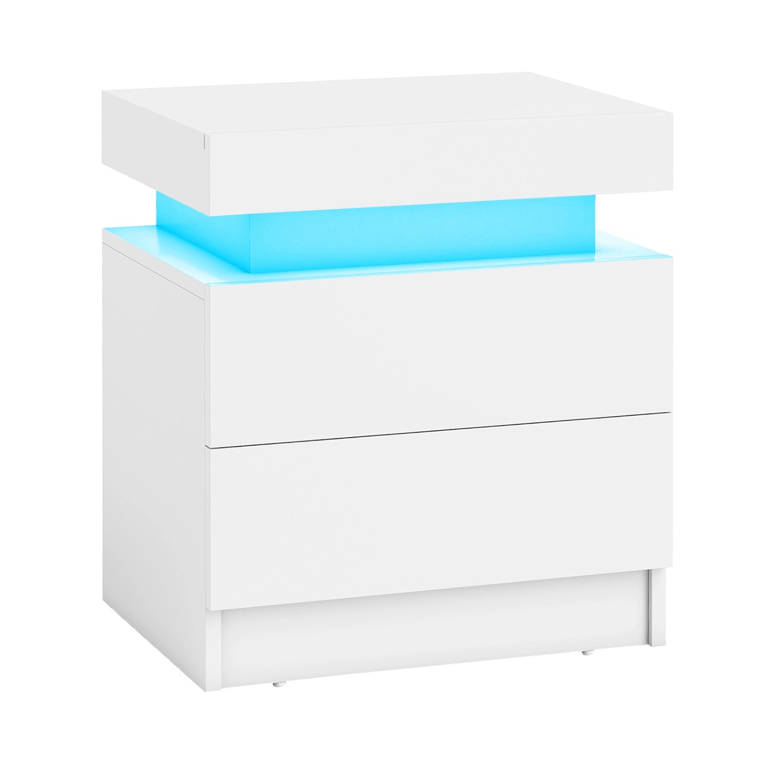 Costway Nachttisch LED mit 2 Schubladen 45 x 35 x 52cm Weiß Costway Nachttisch LED mit 2 Schubladen 45 x 35 x 52cm Weiß von COSTWAY