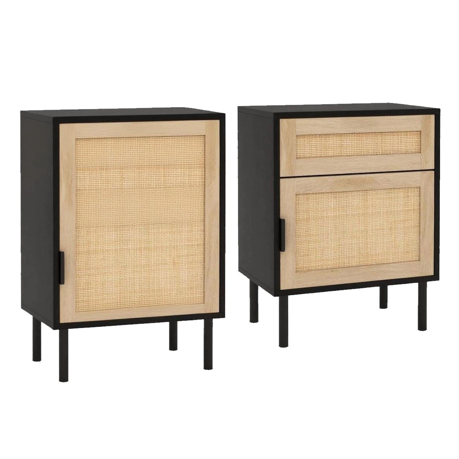 Costway Nachttisch Rattan 2er Set 45 x 30 x 59 cm Schwarz Costway Nachttisch Rattan 2er Set 45 x 30 x 59 cm Schwarz von COSTWAY