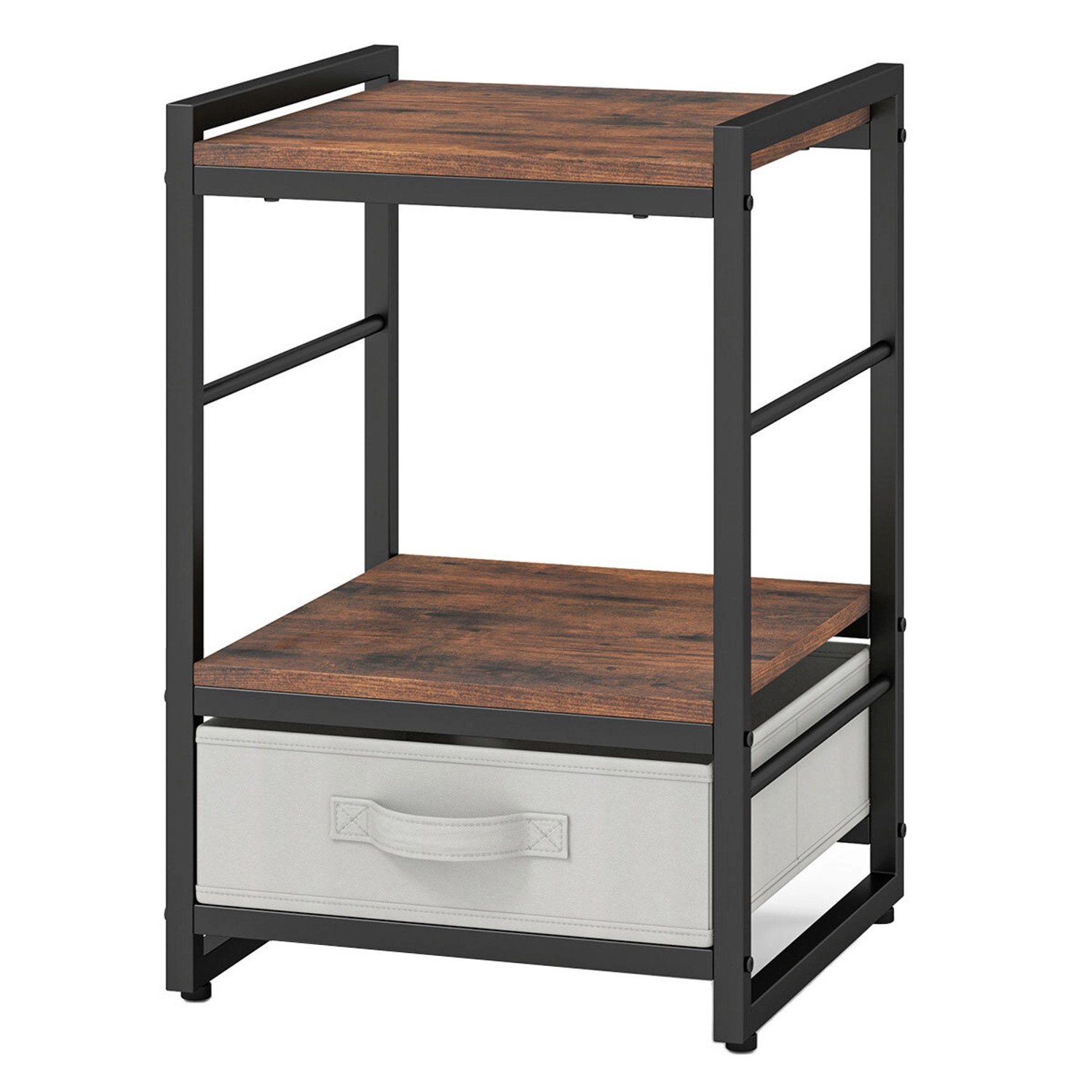 Costway Nachttisch mit Stoffschublade Beistelltisch Rustikales Braun Costway Nachttisch mit Stoffschublade Beistelltisch Rustikales Braun von COSTWAY