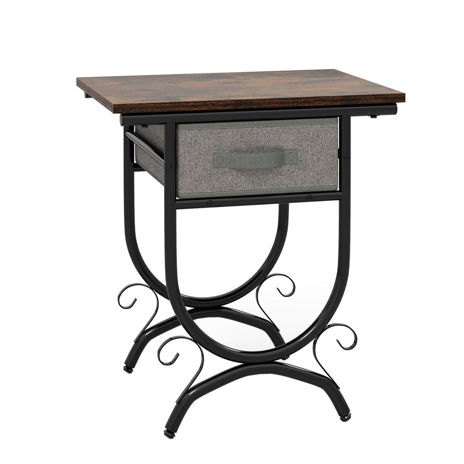 Costway Nachttisch mit Stoffschublade Beistelltisch Sofatisch Braun Costway Nachttisch mit Stoffschublade Beistelltisch Sofatisch Braun von COSTWAY